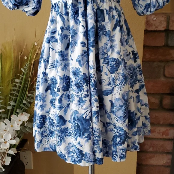 Abercrombie & Fitch Blue Floral Dress - Picture 8 of 16